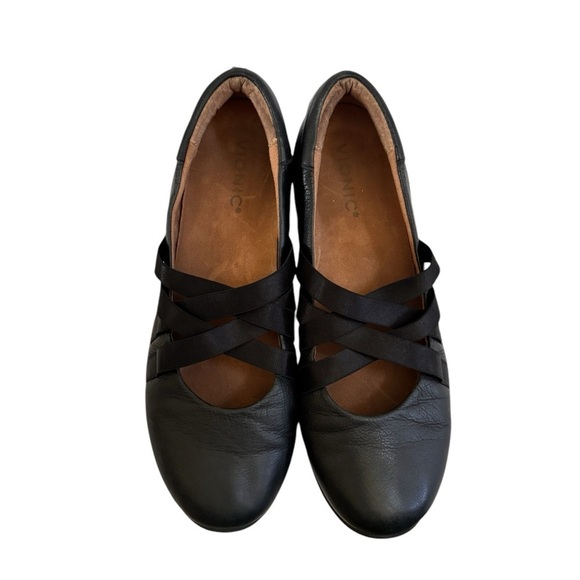 Vionic Black Magnolia Serenity Leather Strappy Slip On Loafer Flats Size 8.5 - Picture 10 of 13